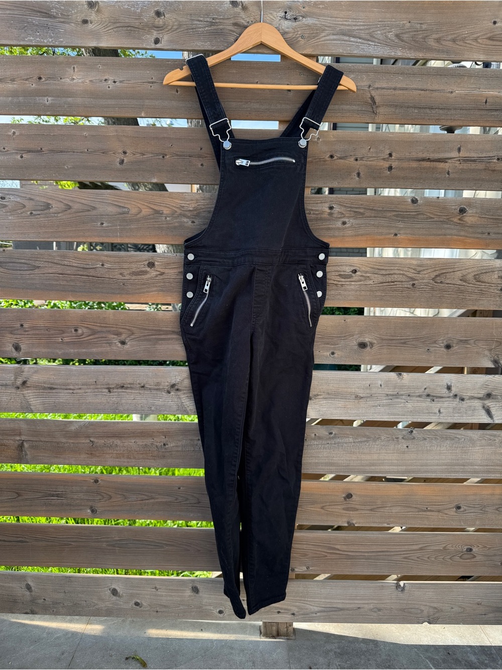 All Saints Black Overalls/Dungarees with Silver Accents